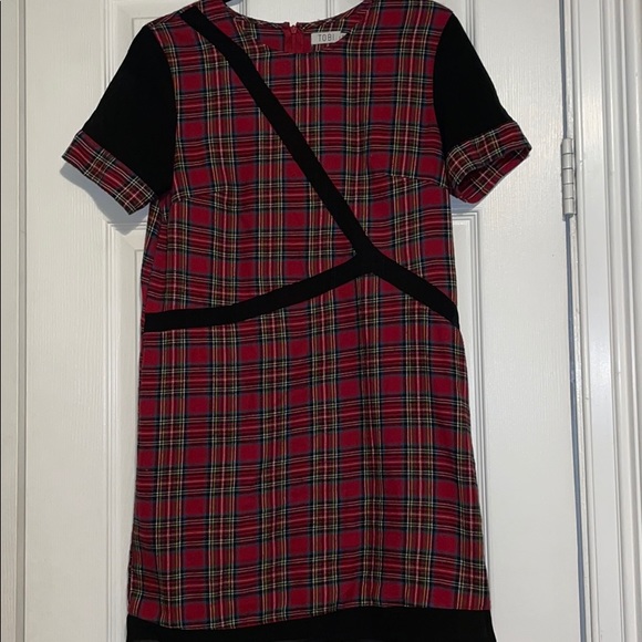 TOBI PLAID MESH MINI DRESS SIZE S - Picture 4 of 8